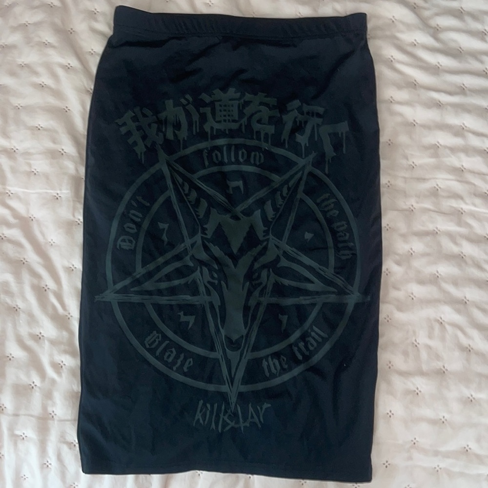 black kill star pentagram skirt